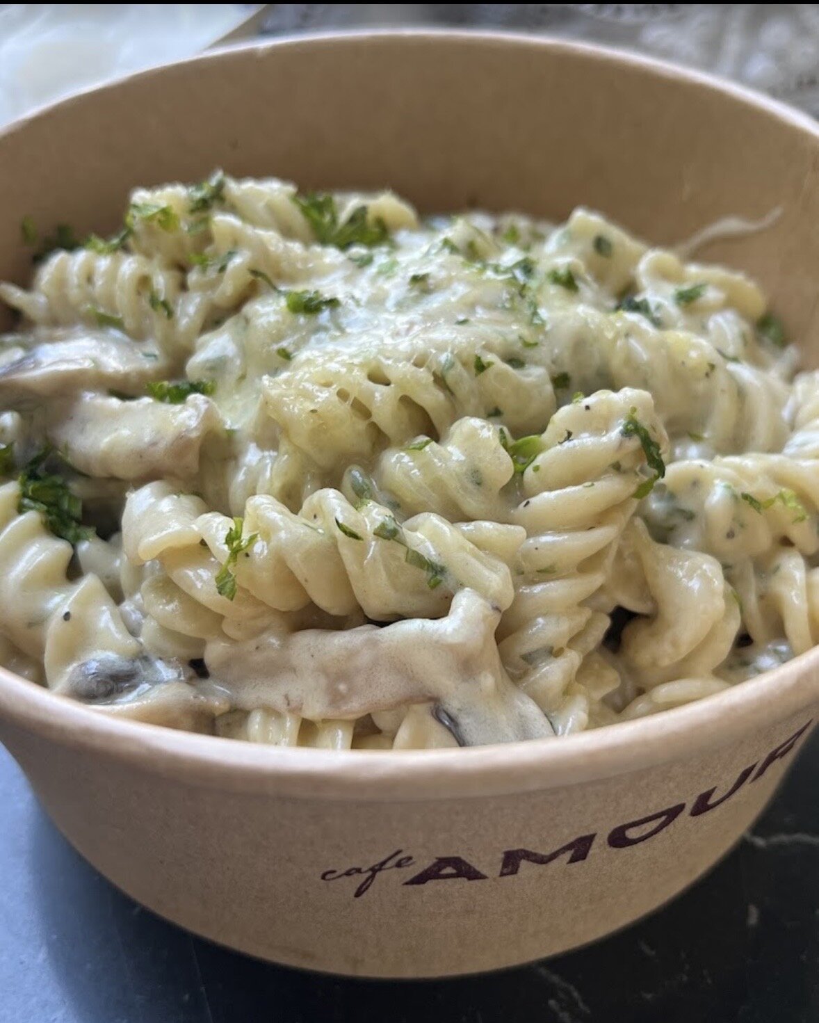 Pasta at cafe AMOUR