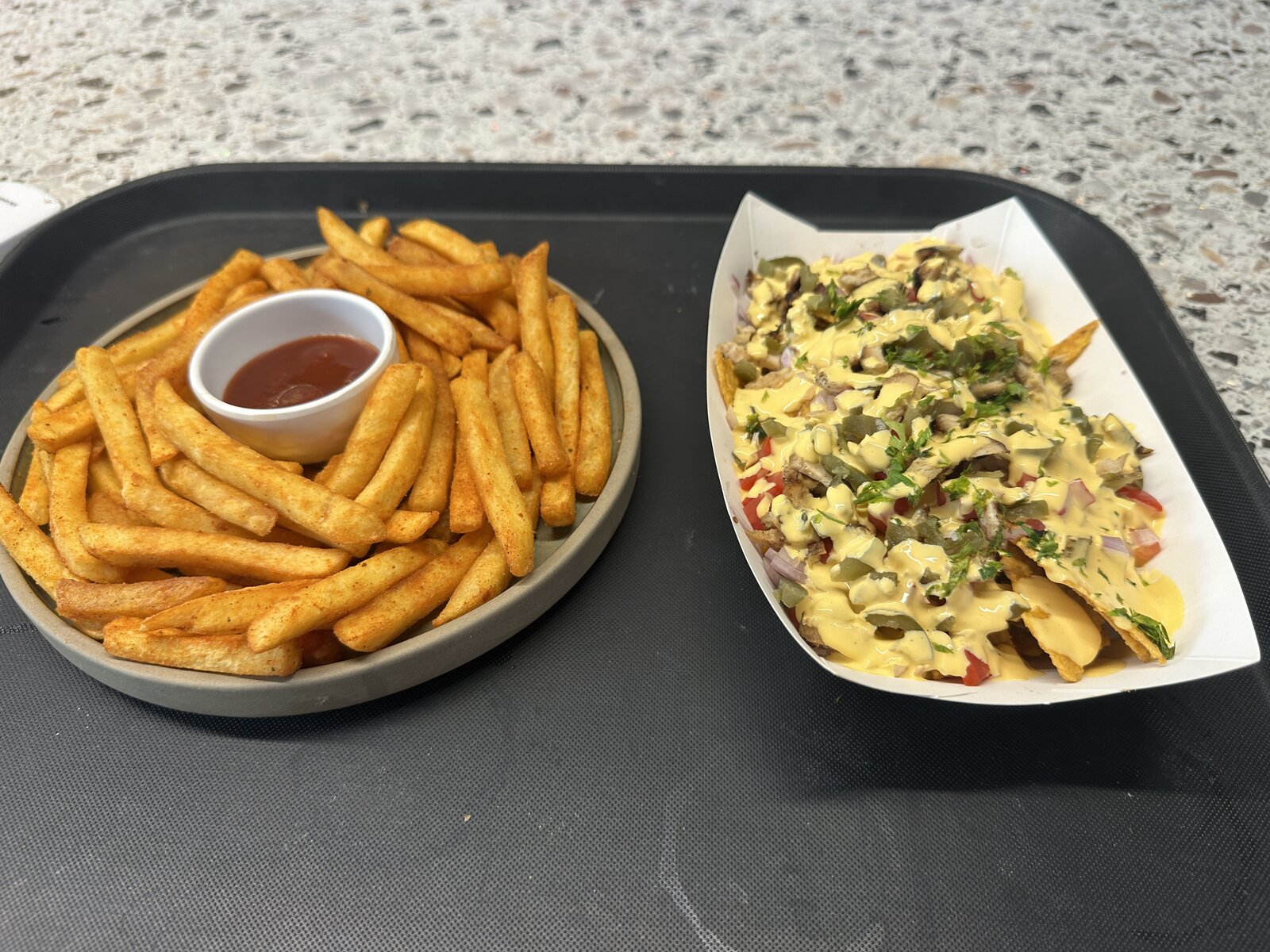 Loaded fries at cafe AMOUR